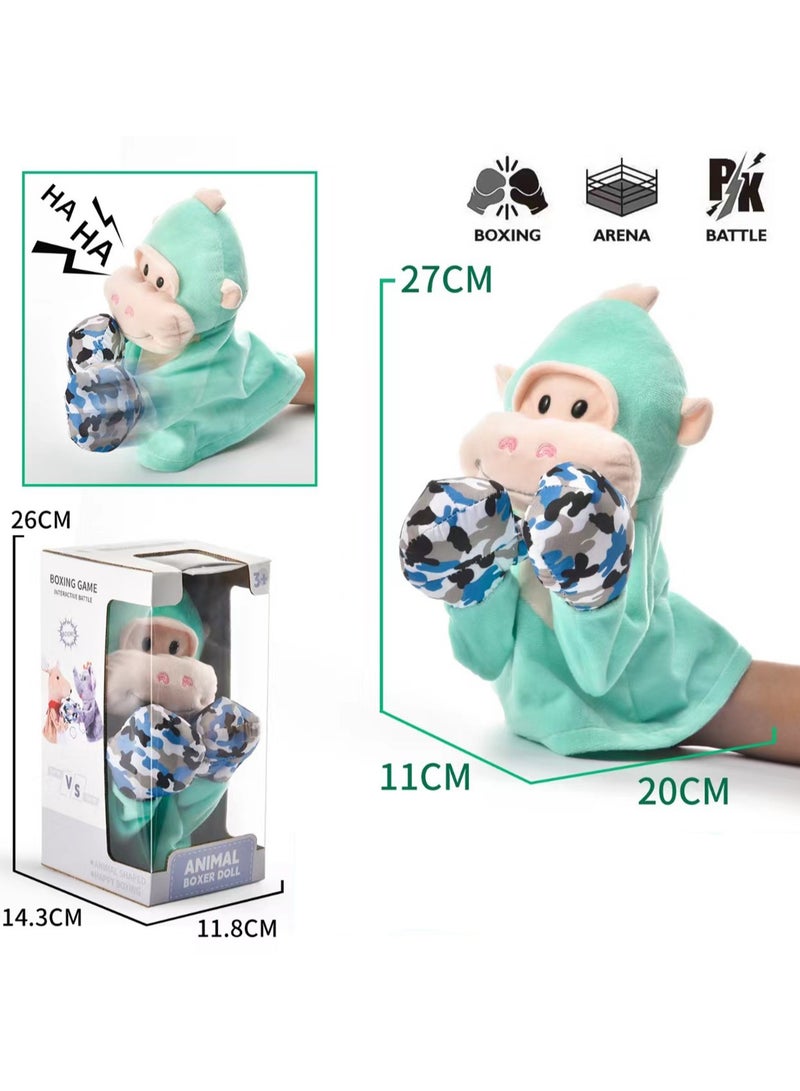 New And Unique Interactive Hand Puppet Toys, Glove Performance Puppets, Voice-Making Finger Puppets (Green Boxing Monkey) - Image 2